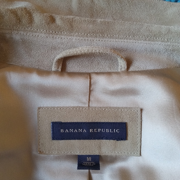 BANANA REPUBLIC Tan Camel Suede Leather Men's Jacket  EUC - Picture 9 of 11